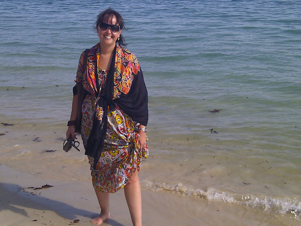 Robyn d Jager - soaking up the sun on a Mozambique beach!